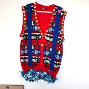 Ugly seriously ugly Christmas sweater vest